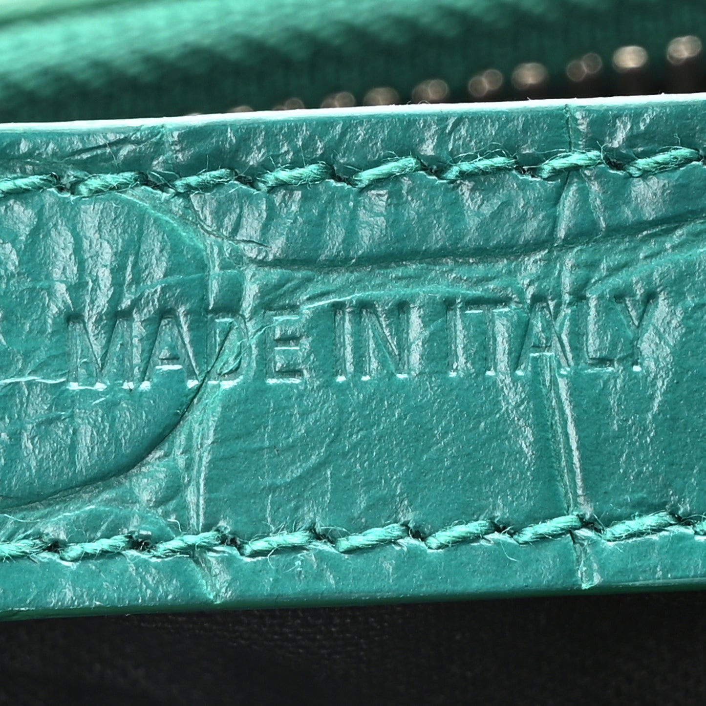 Extra Supple Calfskin Crystal Crocodile Embossed Le Cagole Shoulder Bag XS Jade