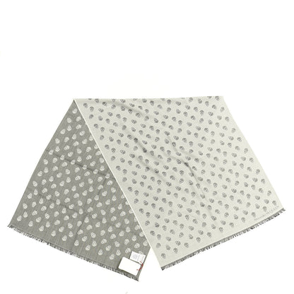 Alexander McQueen Wool Silk Reversible Skull Scarf Grey 2 of 3