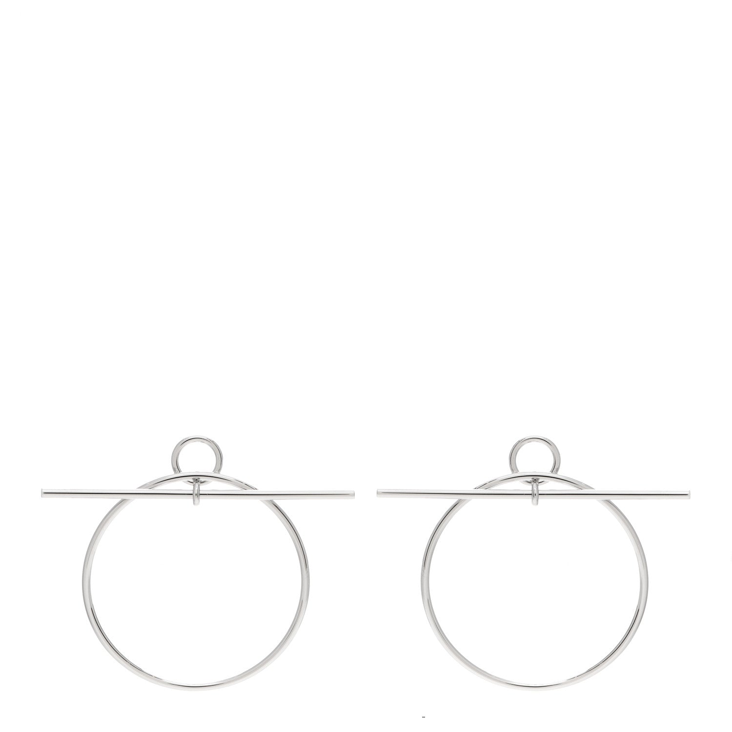 Hermes Sterling Silver MM Loop Earrings 1 of 6