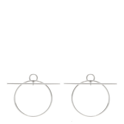 Hermes Sterling Silver MM Loop Earrings 1 of 6