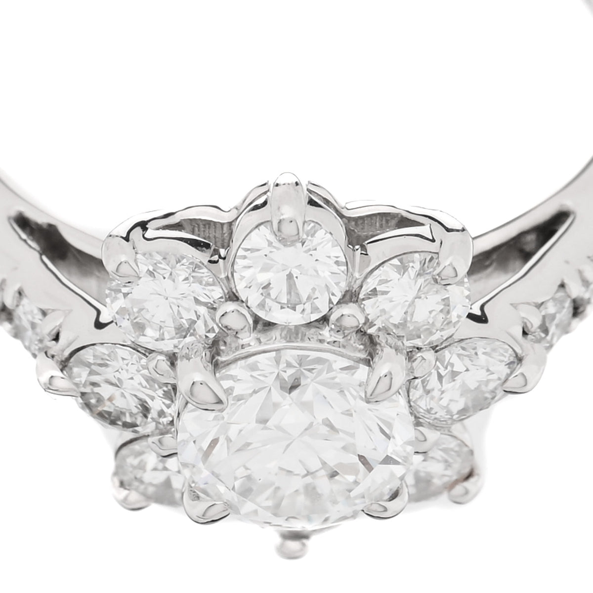Platinum Diamond 1.48ctw Flower Ring 49 5
