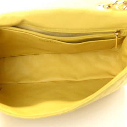 Chanel Lambskin Quilted Jumbo Single Flap Yellow 4 of 9