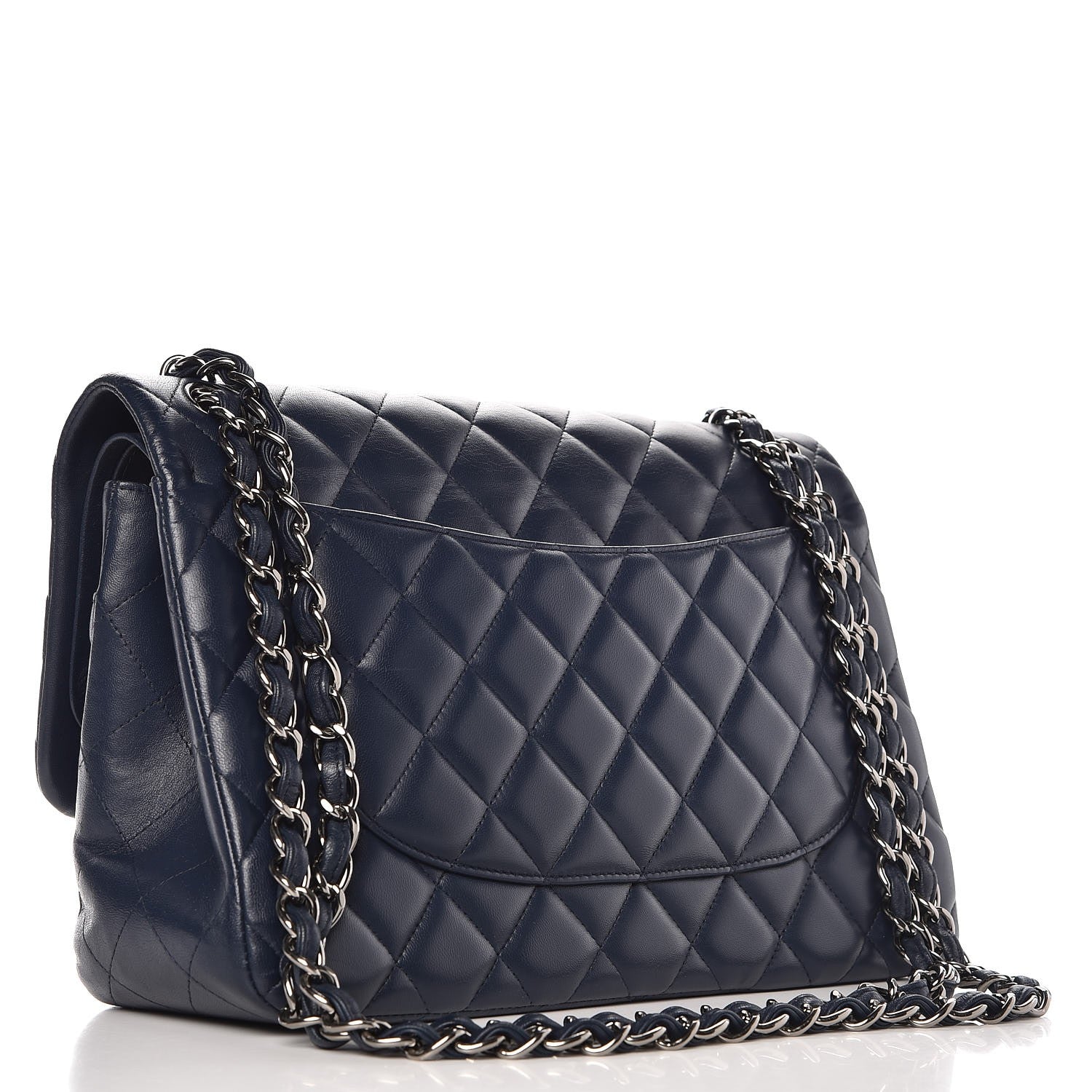 Chanel Lambskin Quilted Jumbo Double Flap Navy 7 of 21