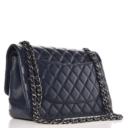 Chanel Lambskin Quilted Jumbo Double Flap Navy 7 of 21