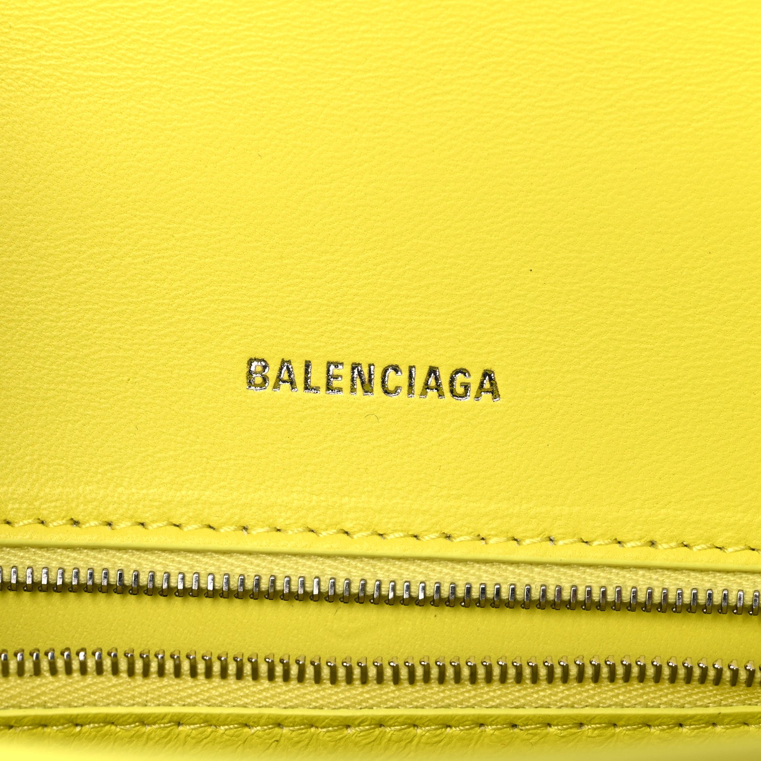 Balenciaga Shiny Calfskin Crocodile Embossed Small Hourglass Top Handle Bag Light Yellow 5 of 8