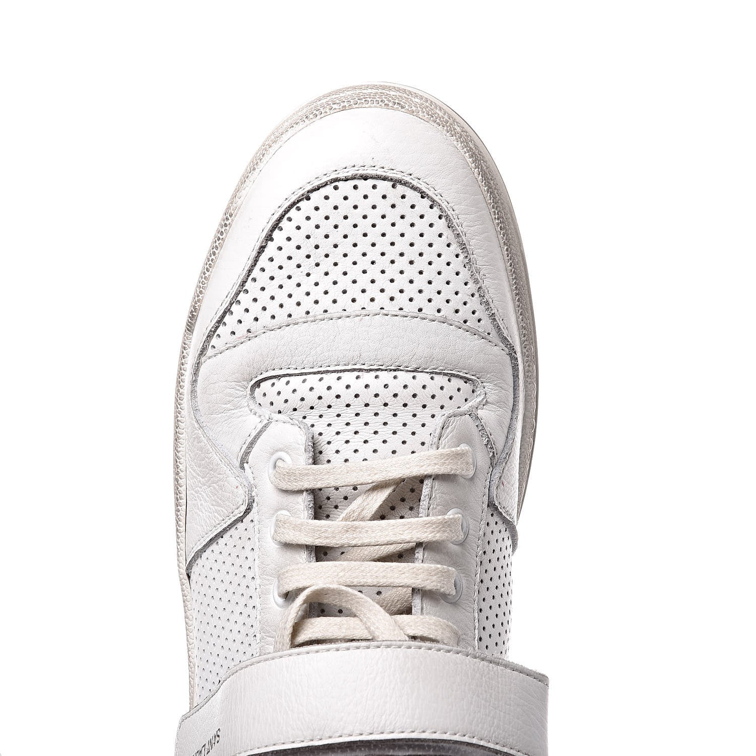 Saint Laurent Perforated Calfskin Mens Jeddo Sneakers 43 White 14 of 19