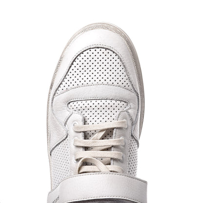 Saint Laurent Perforated Calfskin Mens Jeddo Sneakers 43 White 14 of 19