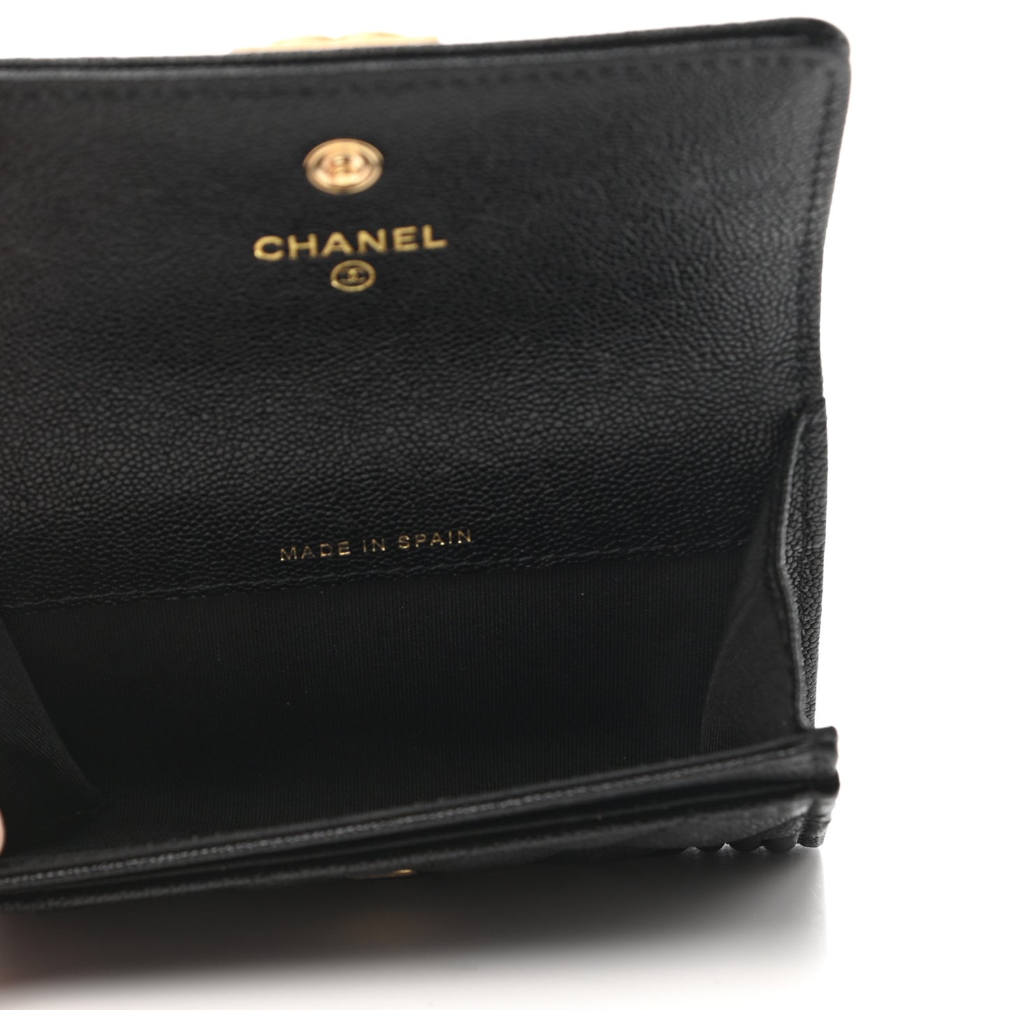 Caviar Quilted Boy Flap Card Holder Black