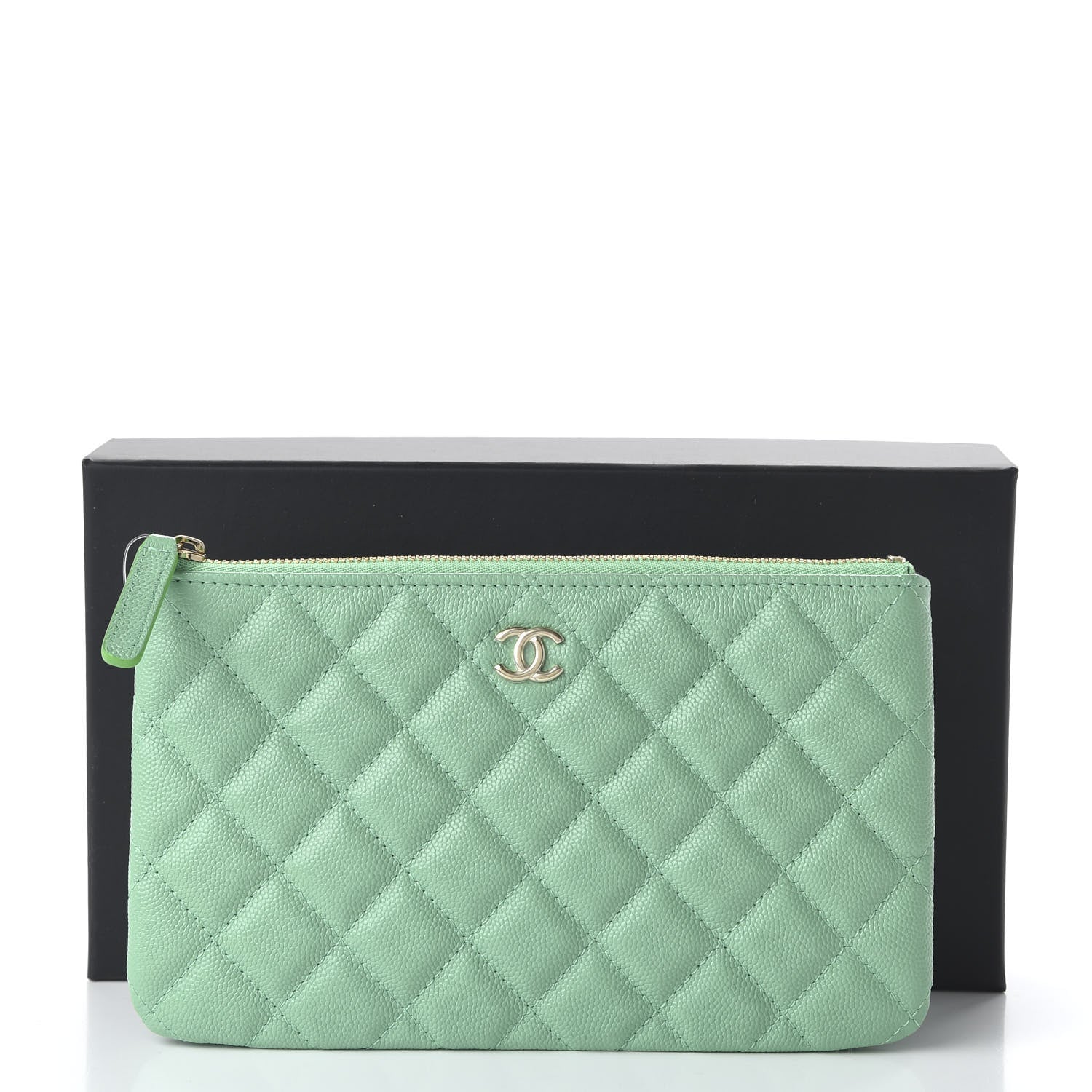 Chanel Caviar Quilted Small Cosmetic Case Light Green 11 of 11