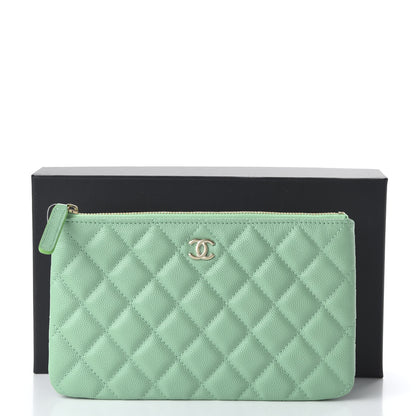 Chanel Caviar Quilted Small Cosmetic Case Light Green 11 of 11