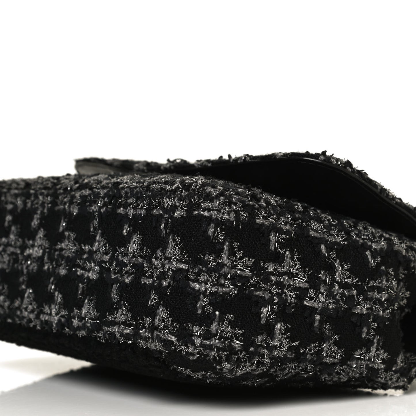 Shearling Tweed Medium Handle Boy Flap Black Grey