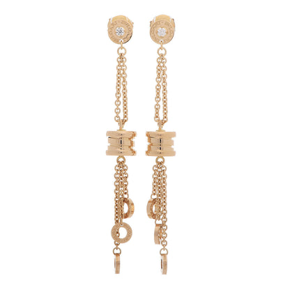 Bulgari 18K Yellow Gold Diamond B.Zero1 Drop Earrings 1 of 4
