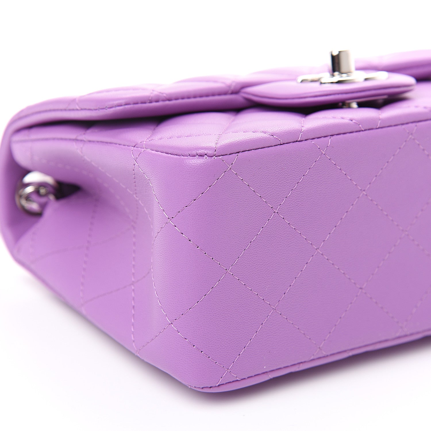 Chanel Lambskin Quilted Mini Square Flap Purple 8 of 11