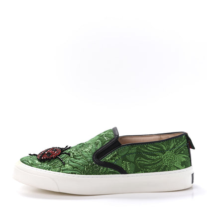 Gucci Brocade Ladybug Embroidered Slip On Sneakers 36.5 1 of 10