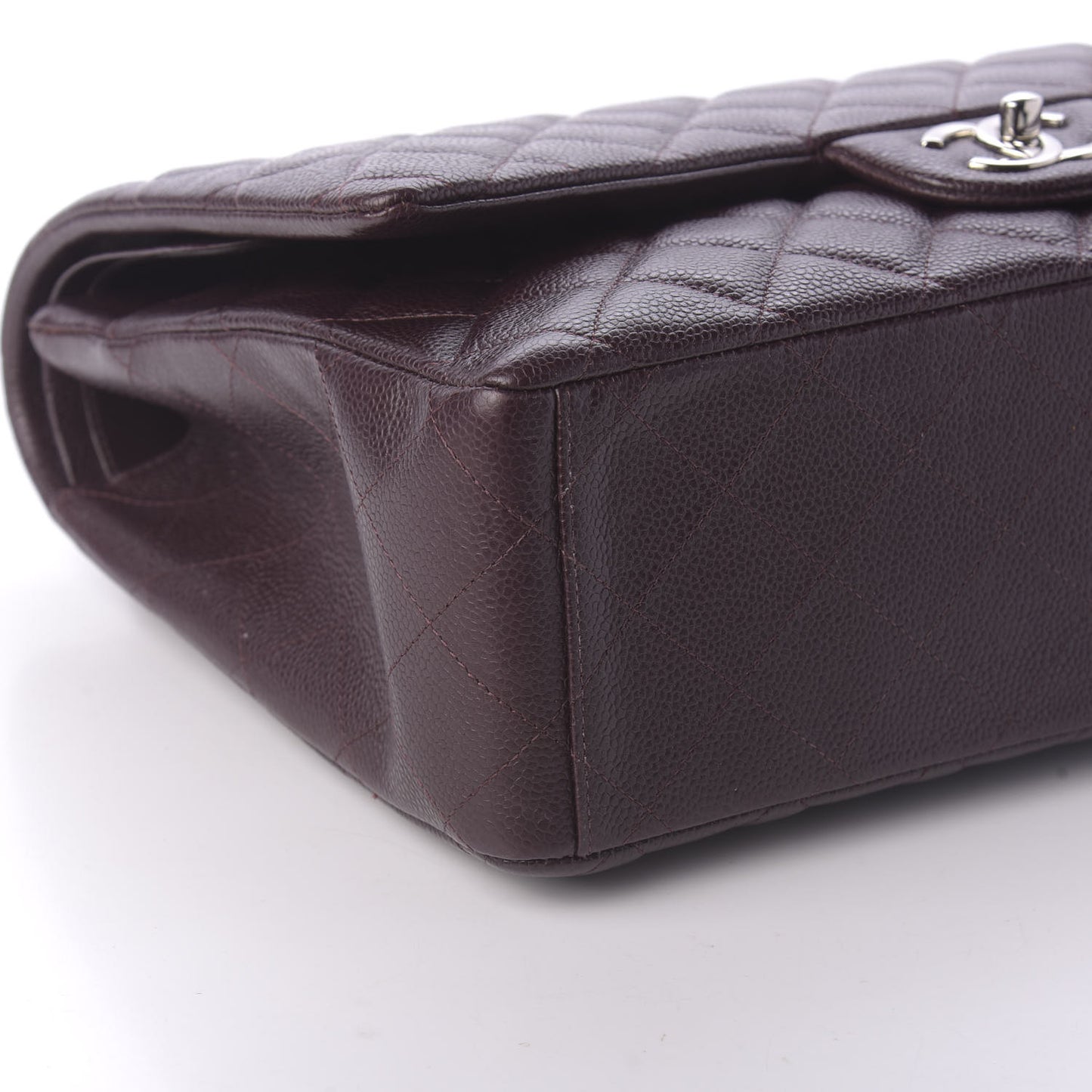 Caviar Quilted Maxi Double Flap Burgundy