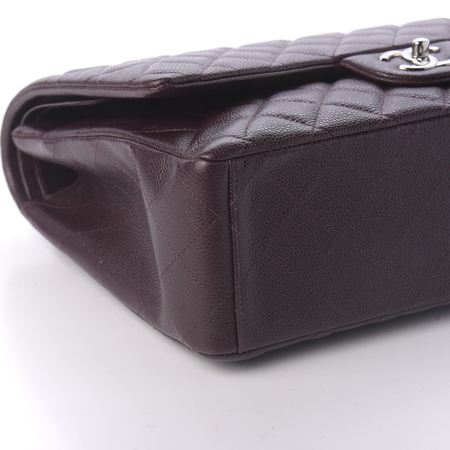 Chanel Caviar Quilted Maxi Double Flap Burgundy 6 of 13