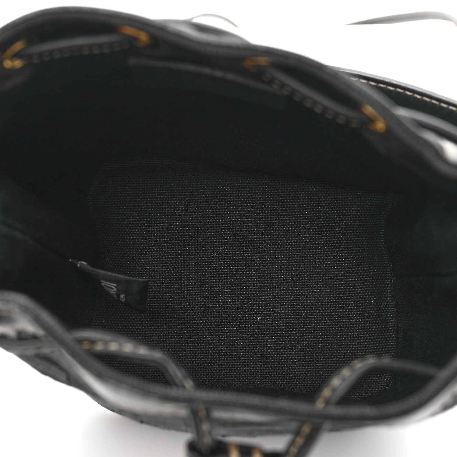 Fendi Canvas Vitello King F is Fendi FF Embroidered Mini Mon Tresor Bucket Bag Black 5 of 12