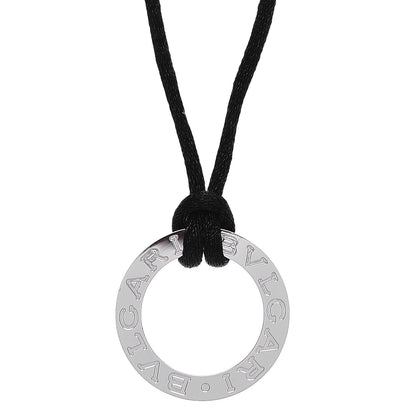 Bulgari 18K White Gold Diamond BVLGARI BVLGARI Pendant Cord Necklace 3 of 6
