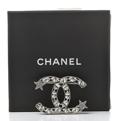 Chanel Crystal Starfall CC Brooch Silver 5 of 5