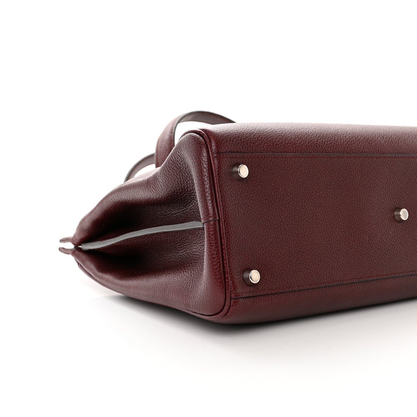 Grainy Calfskin Medium Zumi Top Handle Bag Vintage Bordeaux