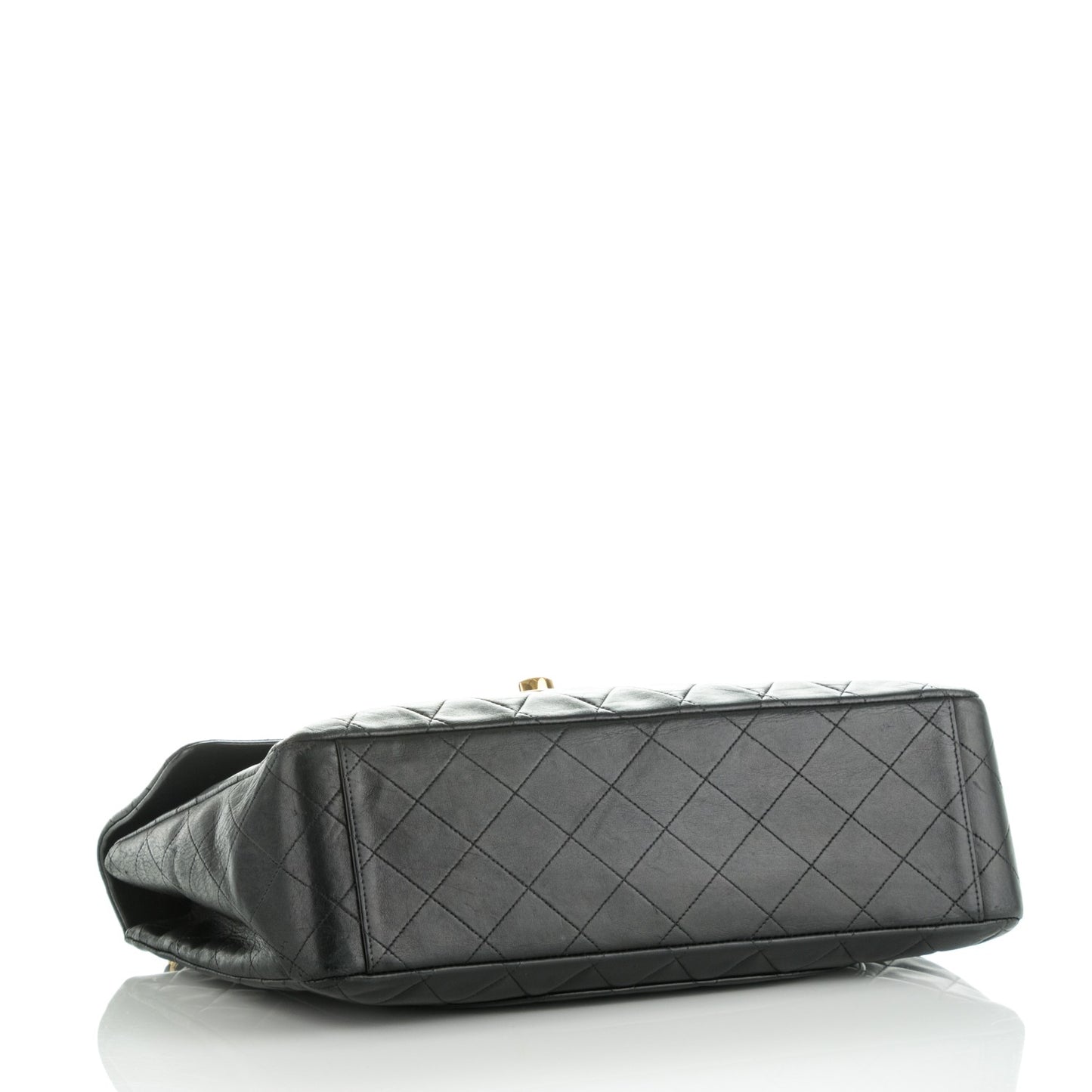 Lambskin Quilted XL Jumbo Single Flap Black