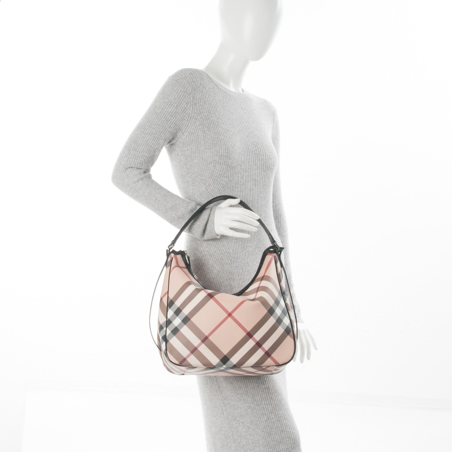 Burberry Nova Check Medium Moore Hobo Black 2 of 9