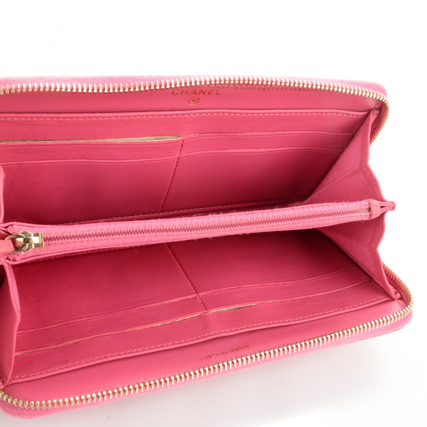 Chanel Lambskin Quilted Zip Around Wallet Pink 5 of 8