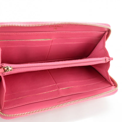 Chanel Lambskin Quilted Zip Around Wallet Pink 5 of 8