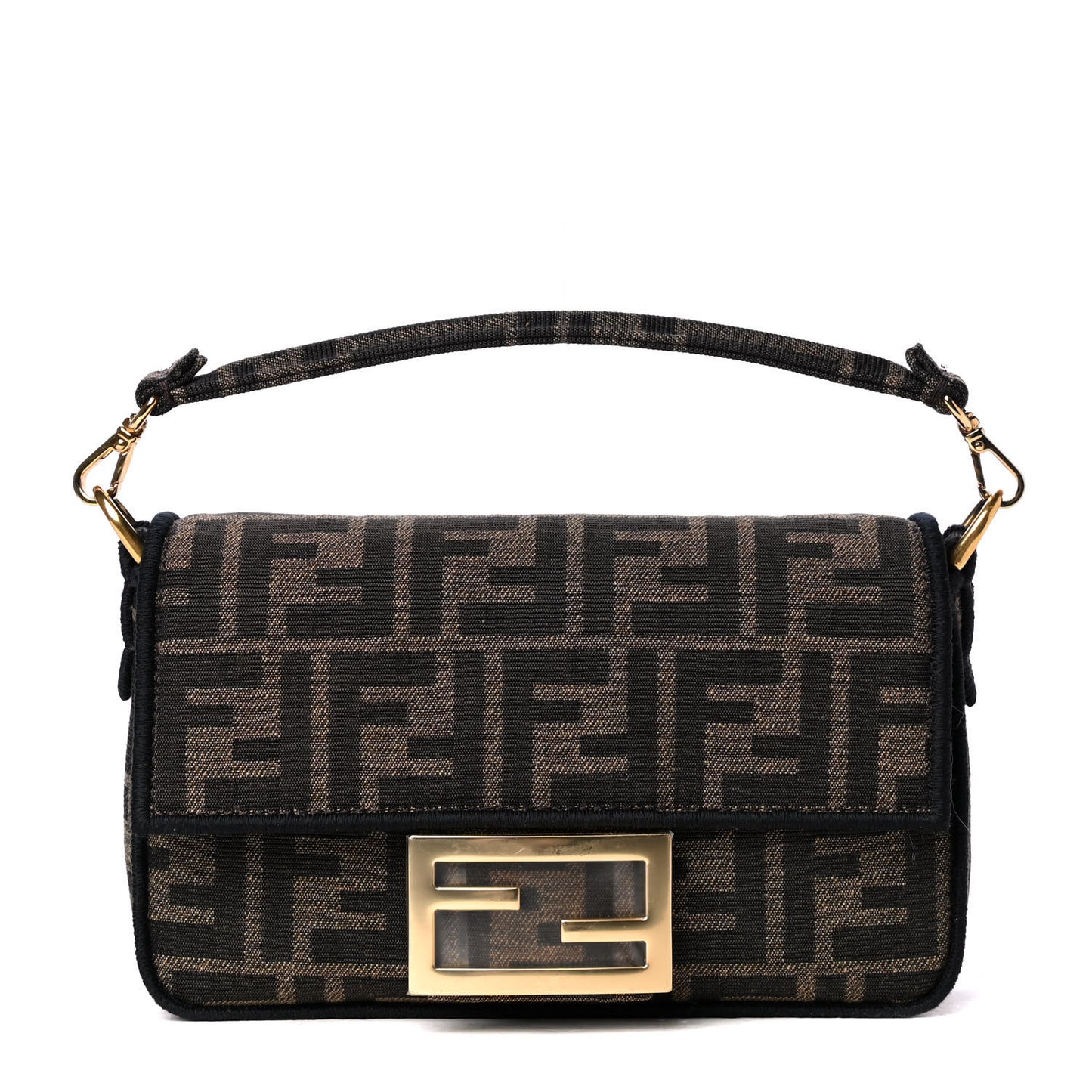 Fabric Jacquard FF 1974 Mini Baguette Tobacco Moro Black