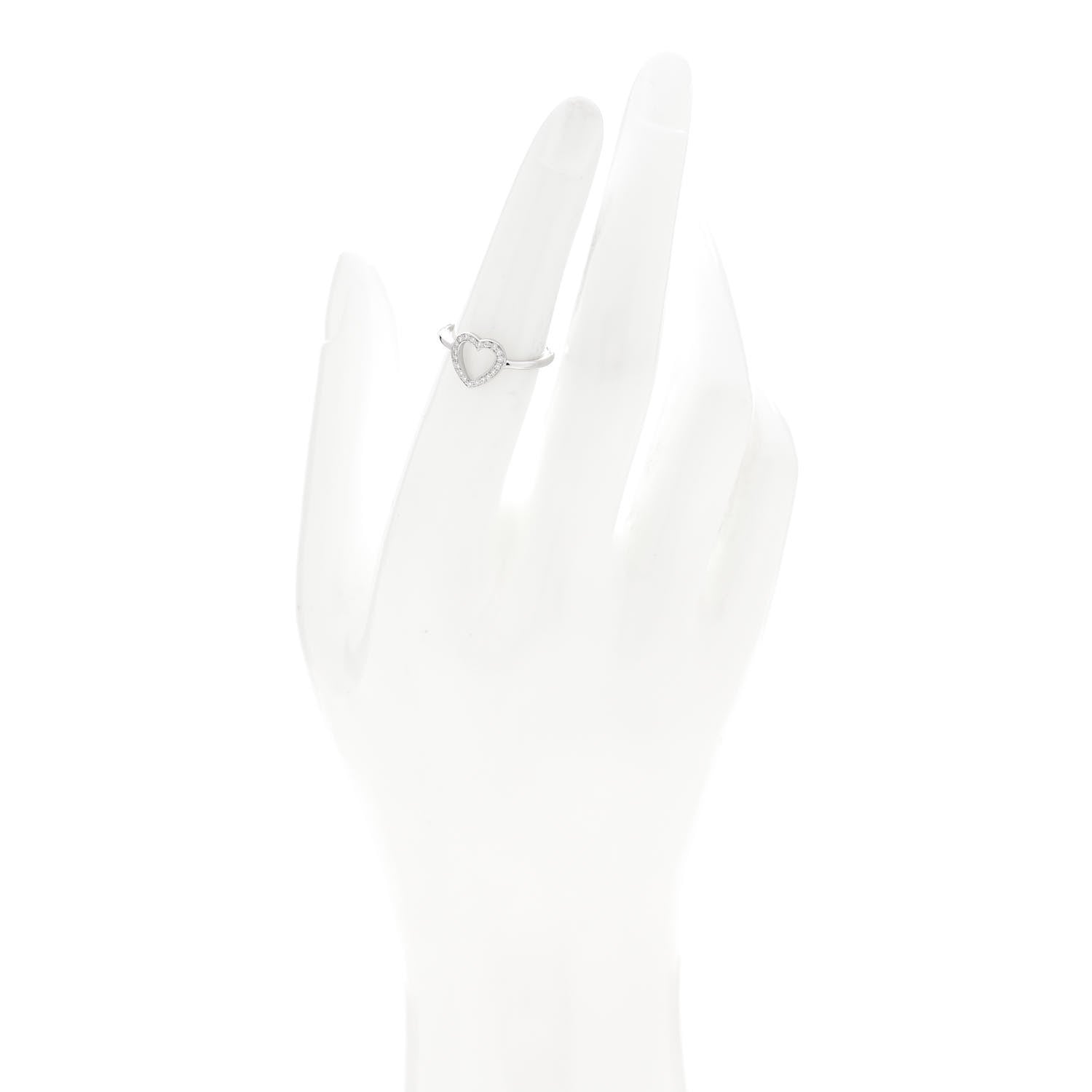Tiffany Platinum Diamond Heart Ring 51 5.75 2 of 4