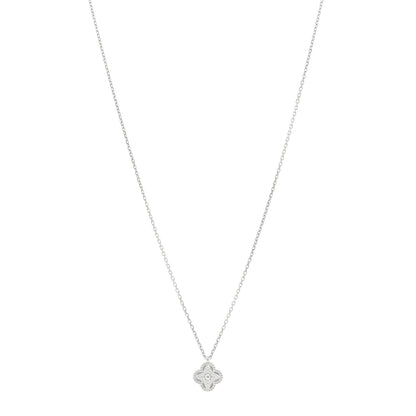 Van Cleef & Arpels 18K White Gold Diamond Sweet Alhambra Pendant Necklace 1 of 5