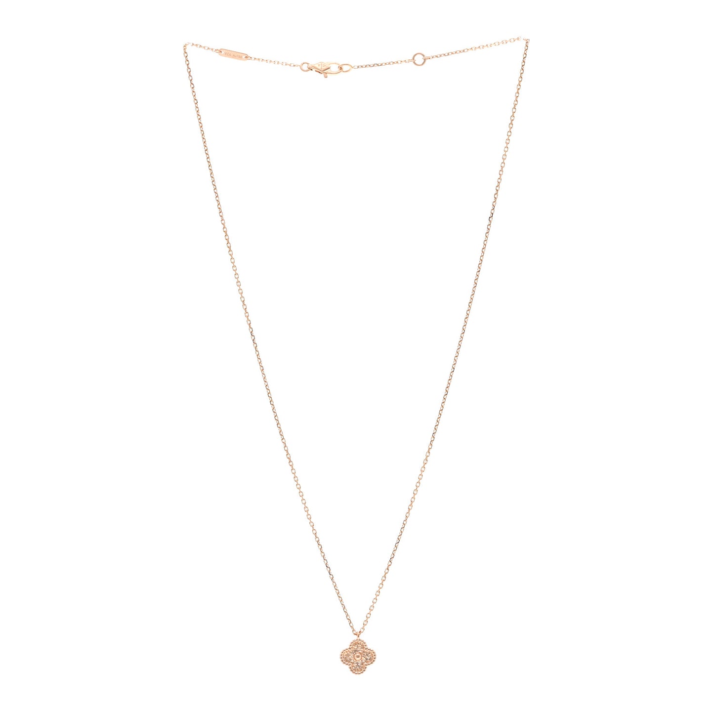 18K Rose Gold Sweet Alhambra Pendant Necklace