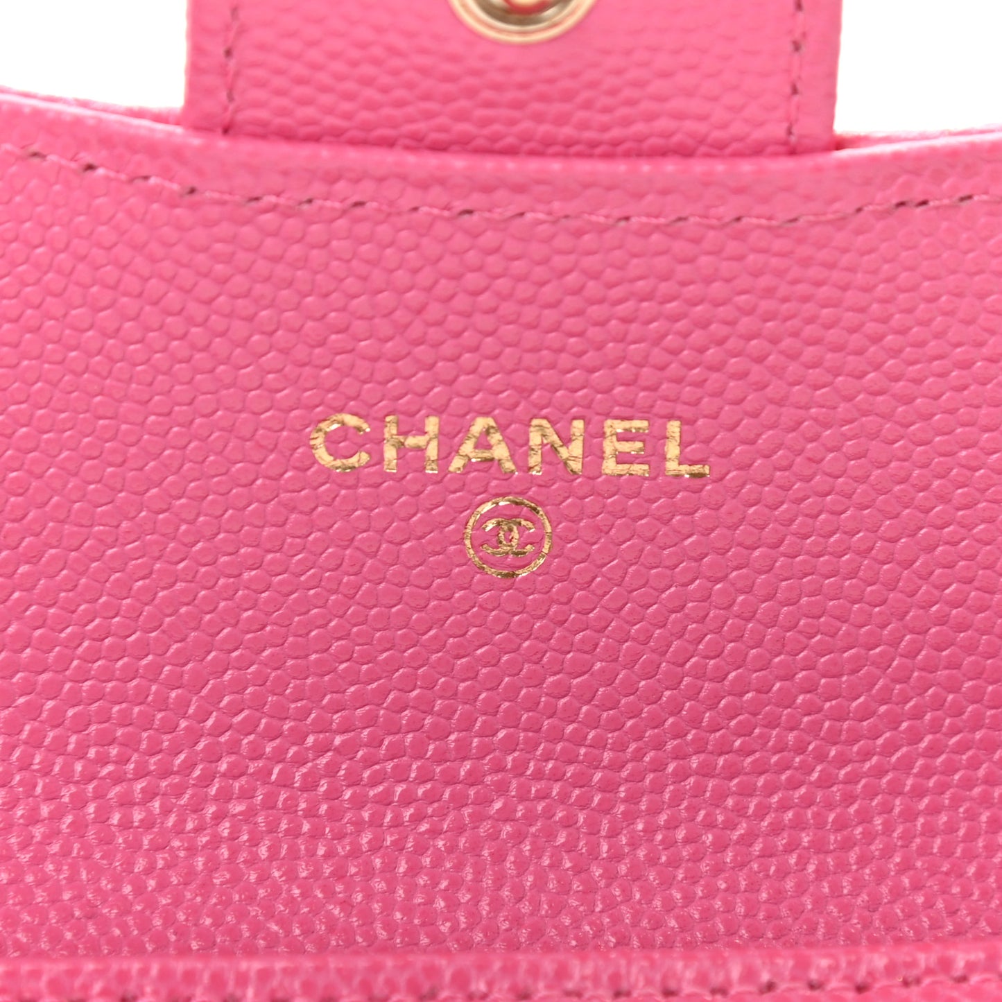Caviar Quilted Flap Card Holder Wallet Pink