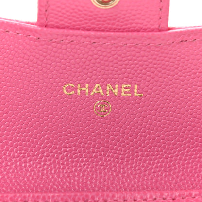 Chanel Caviar Quilted Flap Card Holder Wallet Pink 6 of 8