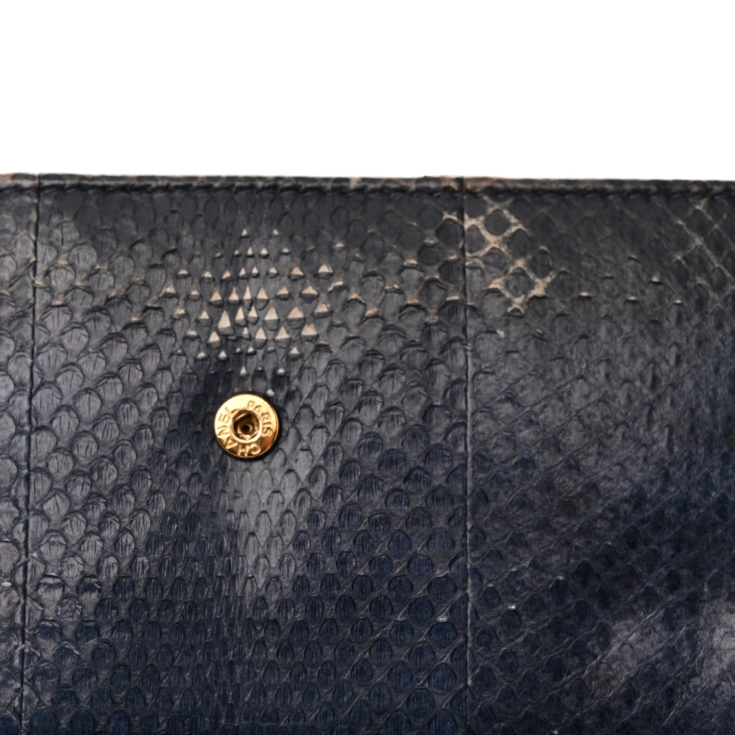 Chanel Snakeskin Wallet On Chain WOC Blue 13 of 17