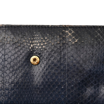 Chanel Snakeskin Wallet On Chain WOC Blue 13 of 17