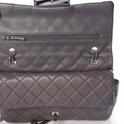 Chanel Lambskin Quilted Medium Double Flap Bijoux Chain Grey 18 of 20