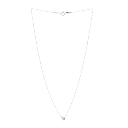 Tiffany Sterling Silver Aquamarine .06ct Elsa Peretti Color by the Yard Pendant Necklace 3 of 4