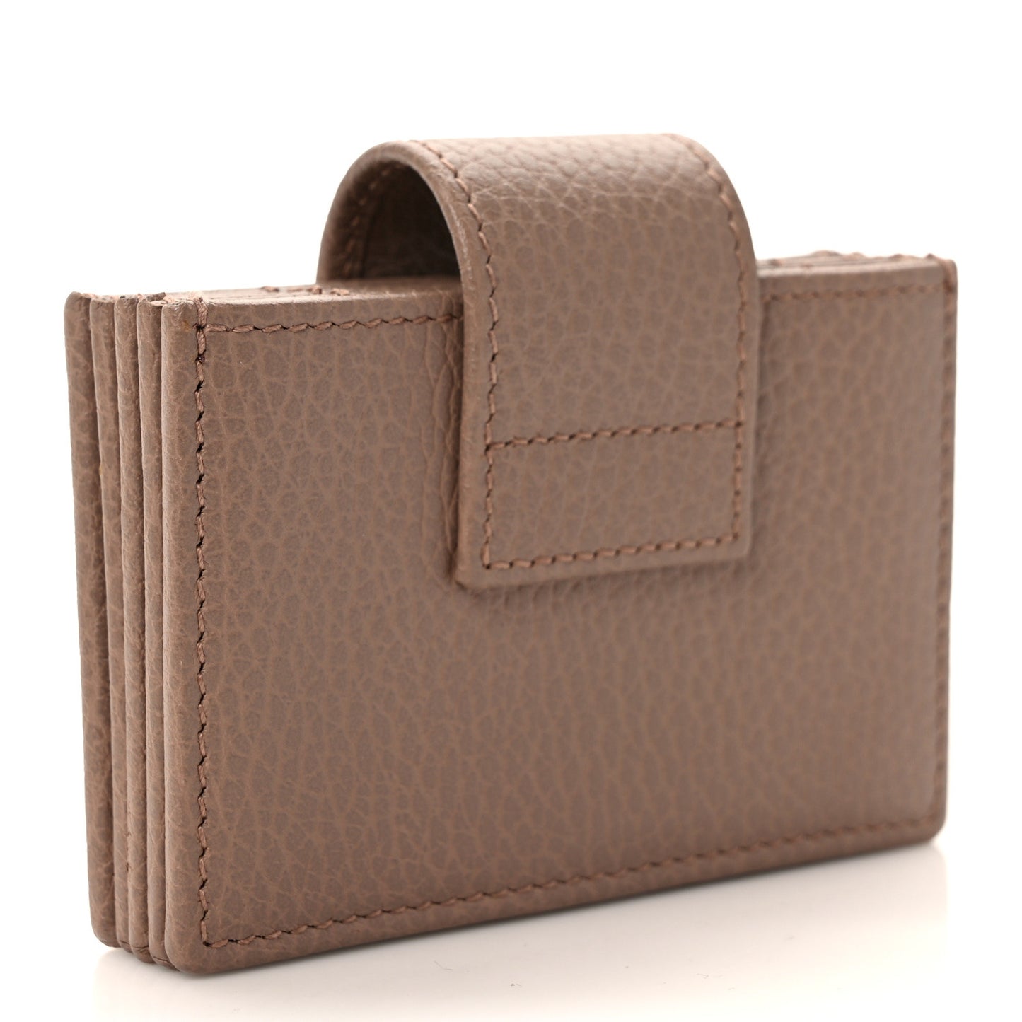 Dollar Calfskin GG Marmont Card Case Porcelain Rose