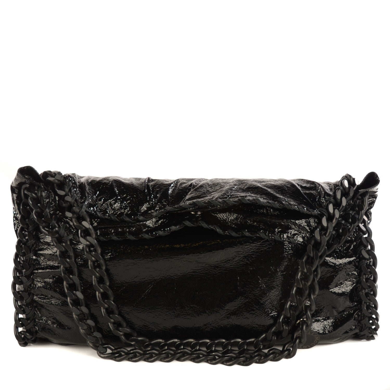 Stella McCartney Crinkled Patent East West Falabella Tote Black 1 of 7
