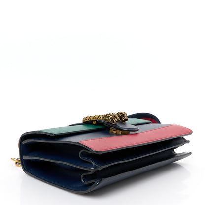 Gucci Moon Calfskin Bamboo Web Medium Dionysus Top Handle Bag Blue Emerald Hibiscus Red 4 of 11