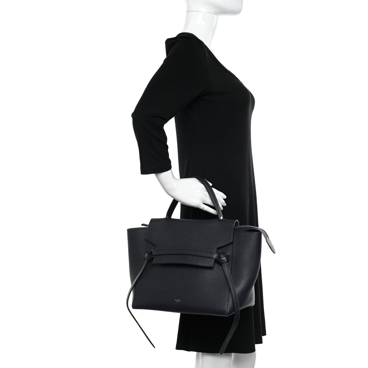 Grained Calfskin Mini Belt Bag Black