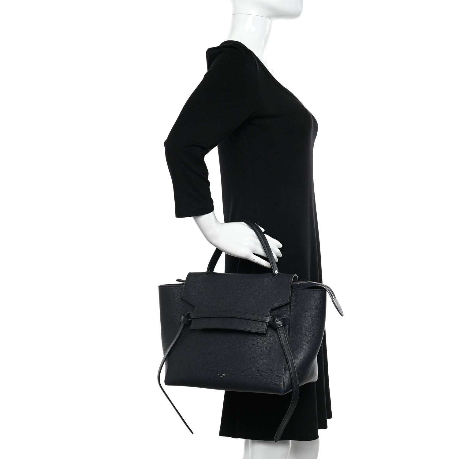 Celine Grained Calfskin Mini Belt Bag Black 2 of 12
