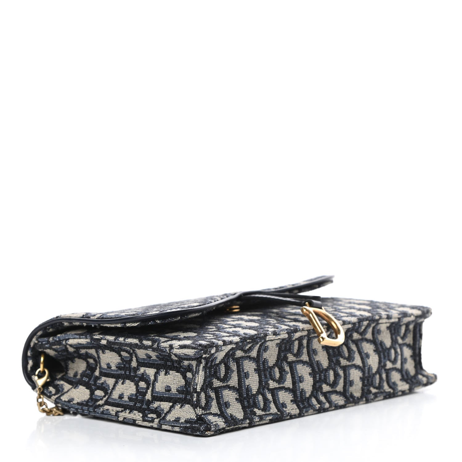 Christian Dior Oblique Saddle Chain Pouch Blue 4 of 10