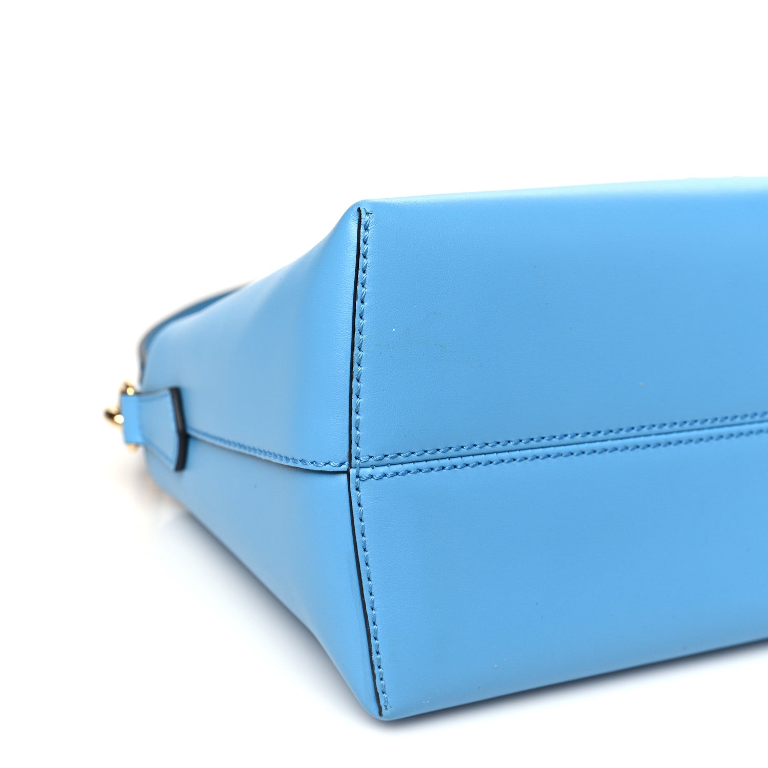 Fendi Vitello King Macro Stitchings Logo Medium By The Way Boston Bag Cyber Blue 7 of 8