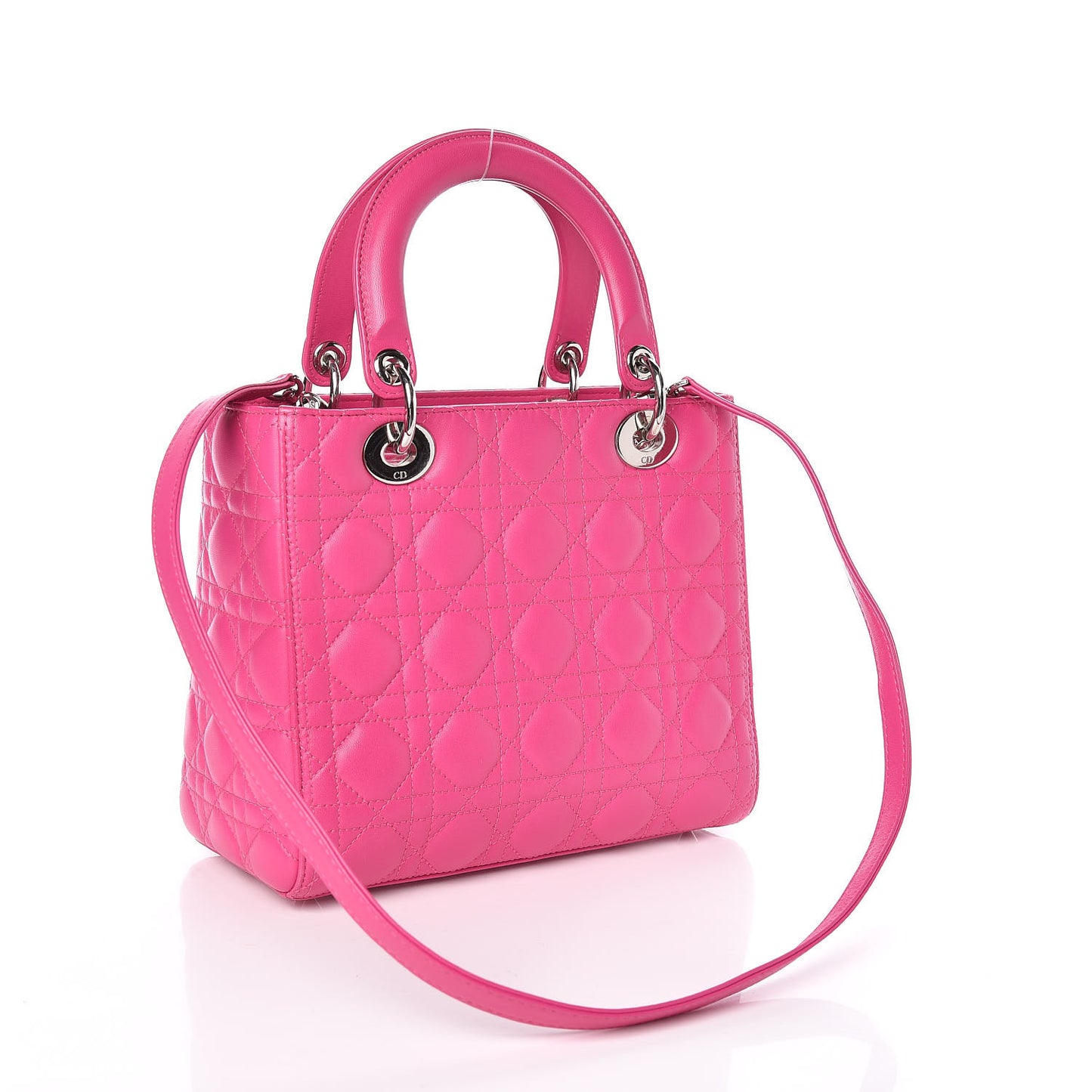 Lambskin Cannage Medium Lady Dior Pink