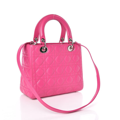 Christian Dior Lambskin Cannage Medium Lady Dior Pink 3 of 9