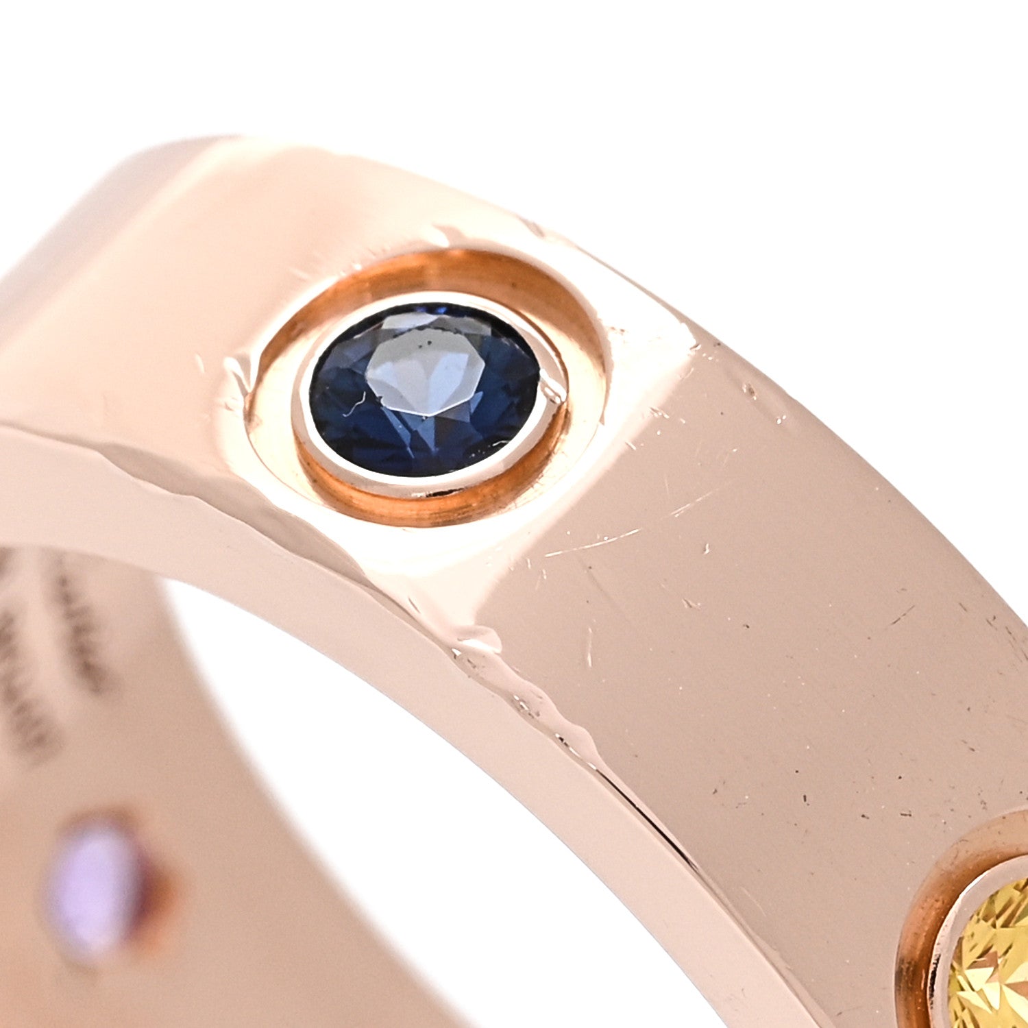 Cartier 18K Pink Gold Sapphire Garnet Amethyst 5.5mm LOVE Ring 50 5.25 5 of 5