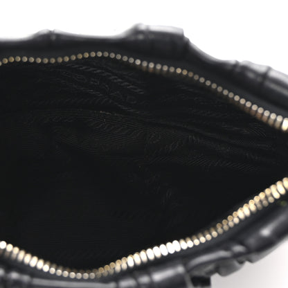 Prada Nappa Gaufre Wristlet Clutch Black 5 of 6