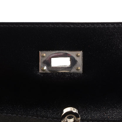 Hermes Guilloche Box Kelly Longue Wallet Black 10 of 15